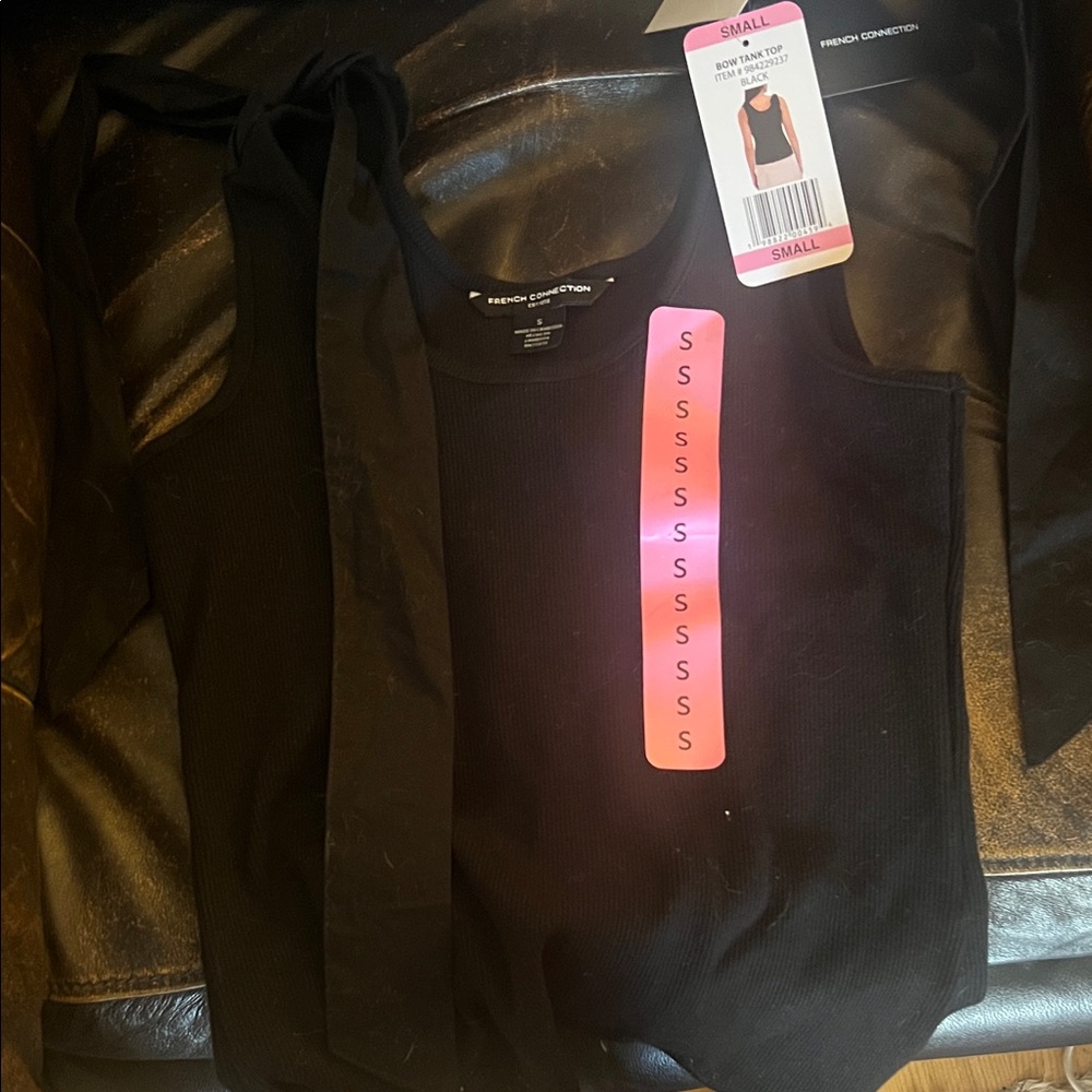 French Connection Black Ribbed Bodysuit